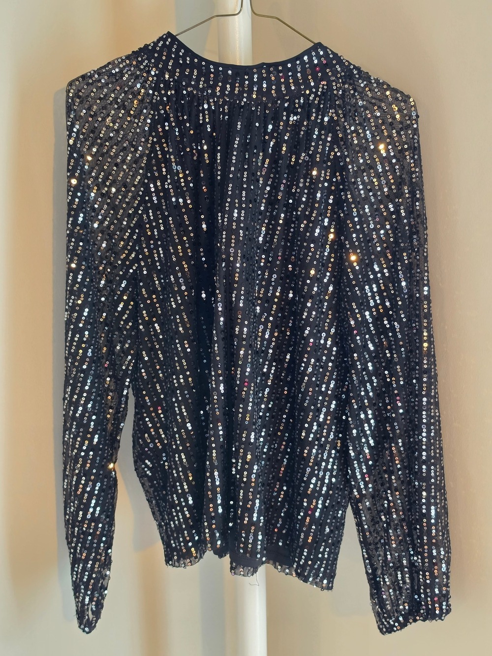 Rock & Shine Black Sequin Long-Sleeve Blouse